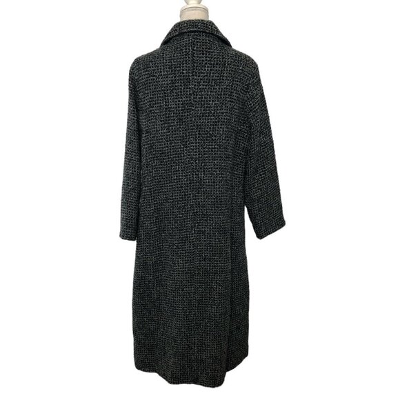 BOYNE VALLEY WEAVERS VTG Handcrafted Ireland Long Wool Blend Coat Medium Black - Picture 3 of 11